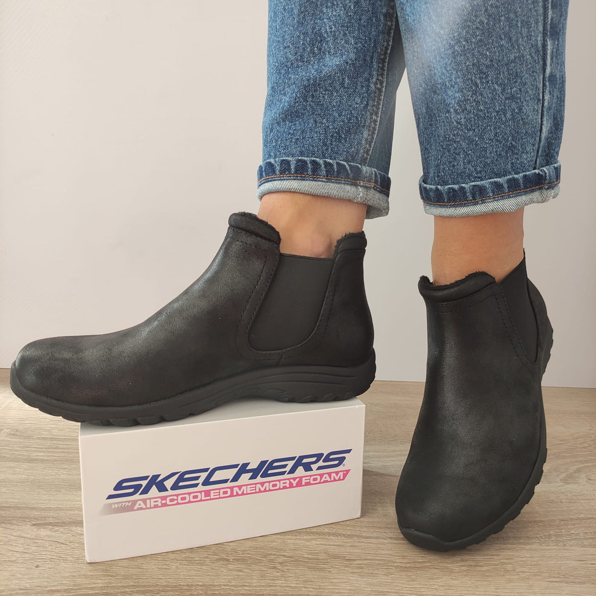 GHETE CASUAL DAMA SKECHERS 158388 BBK - imagine 4