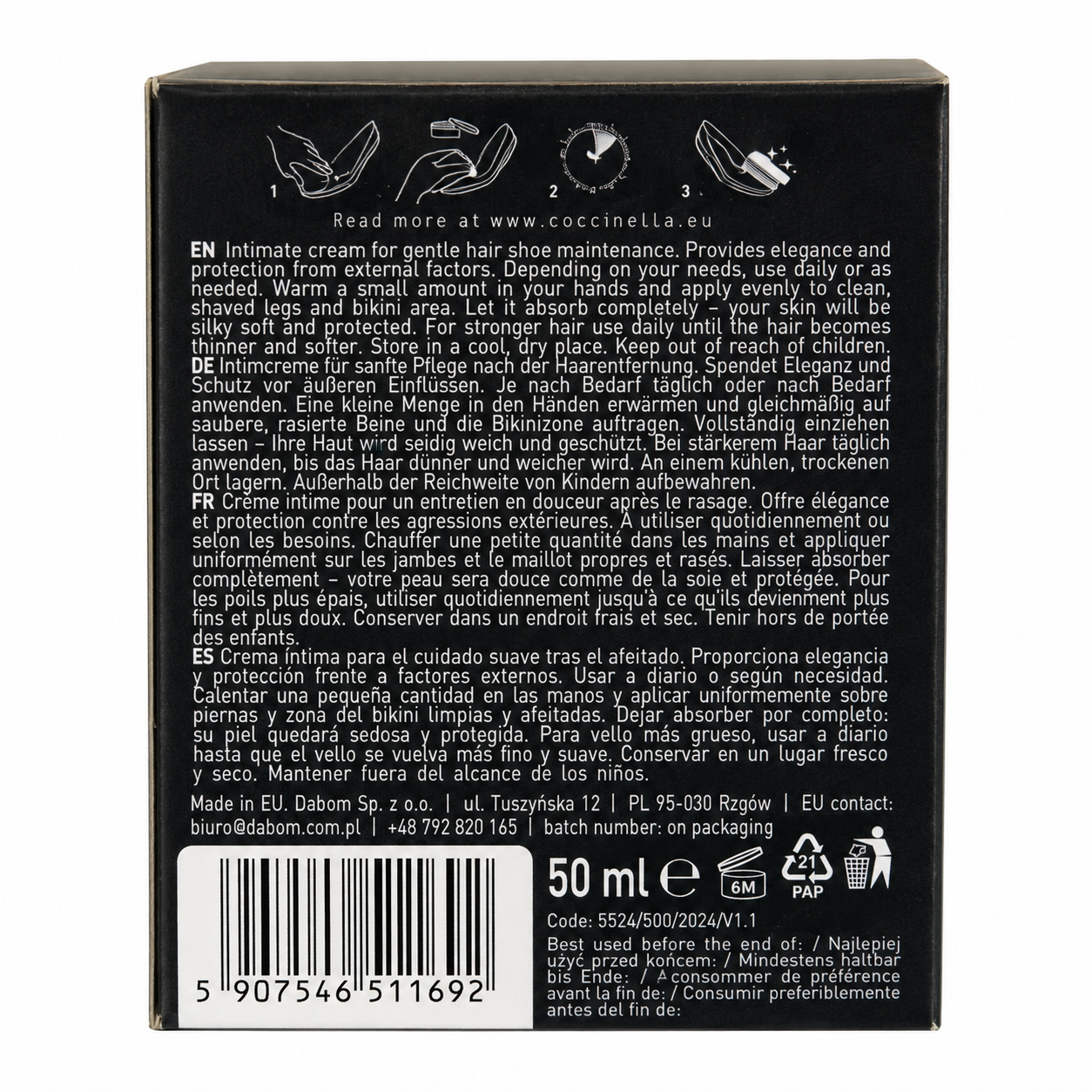 Coccine Cream Elegance Cremă Premium Pantofi Piele Negru 50ml