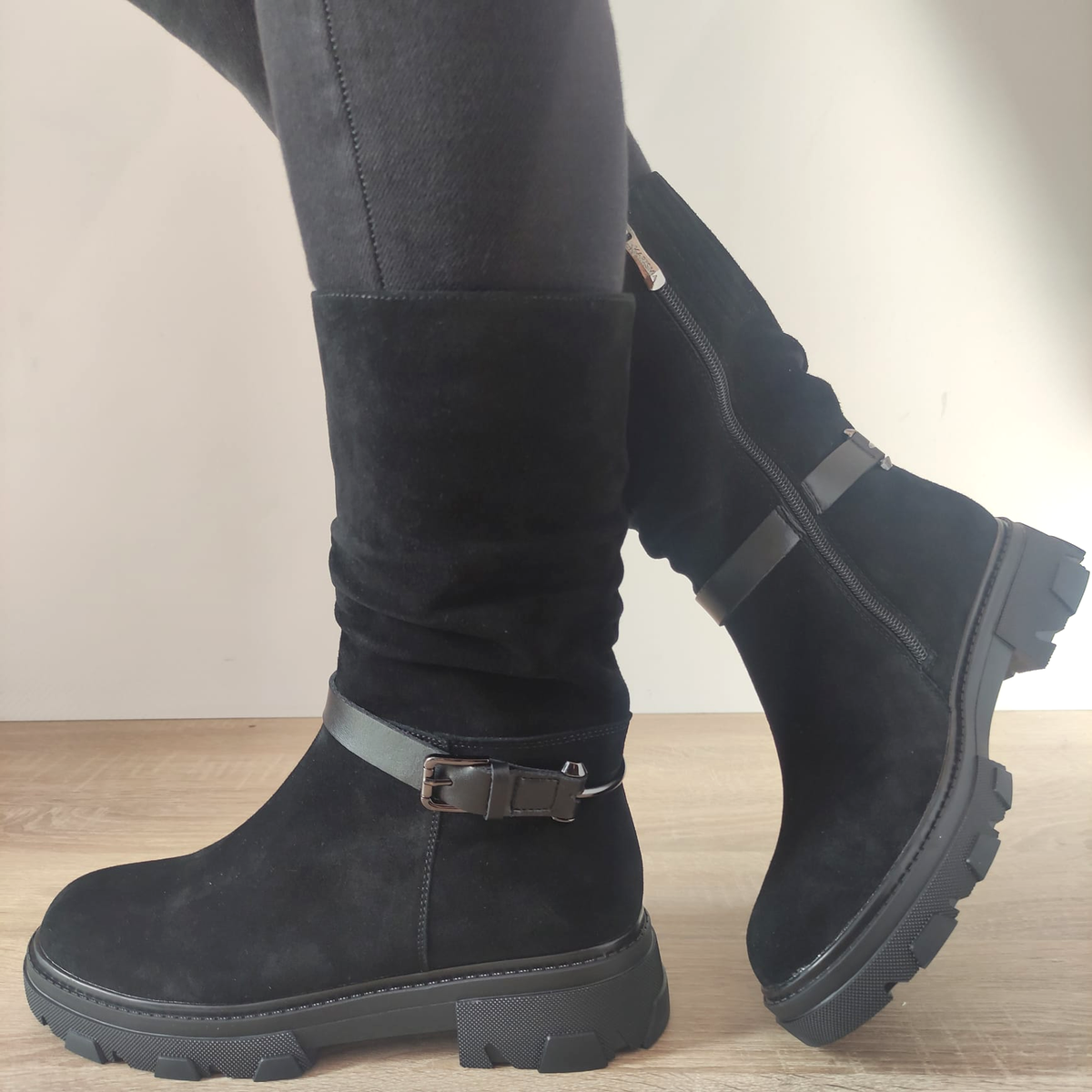 CIZME CASUAL DAMA KARISMA 30014 01-I NEGRE VELUR - imagine 2