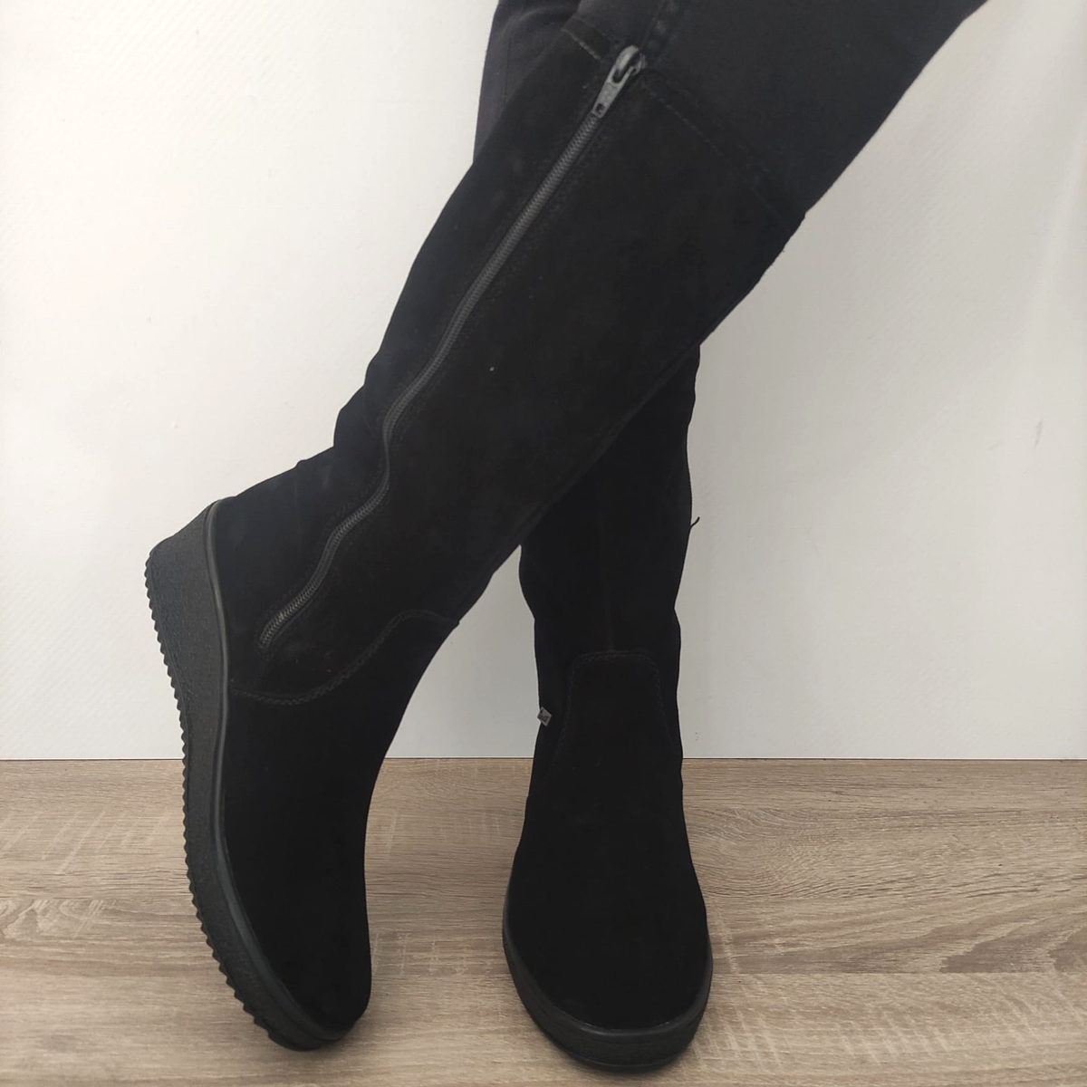 CIZME CASUAL DAMA RIEKER Y4470-00 NEGRE VELUR - imagine 4