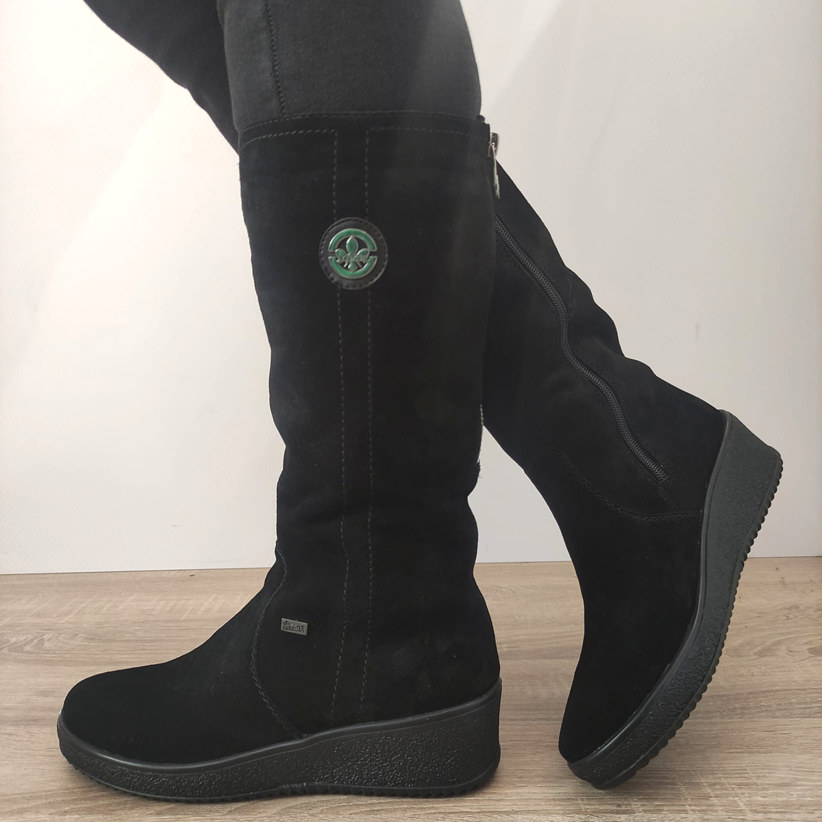 CIZME CASUAL DAMA RIEKER Y4470-00 NEGRE VELUR - imagine 2