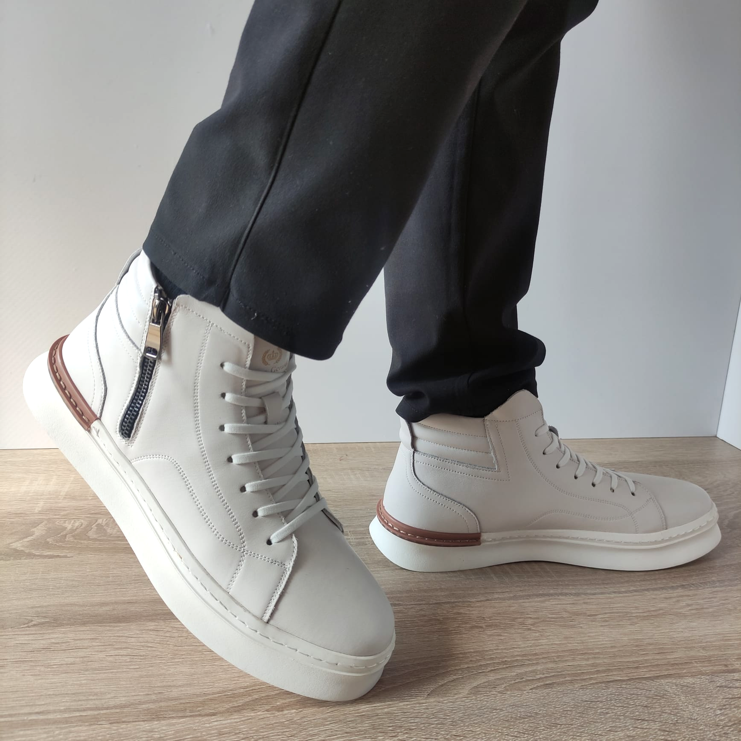 GHETE CASUAL BARBATI FRANCO GERARDO 2251 OFF WHITE - imagine 3