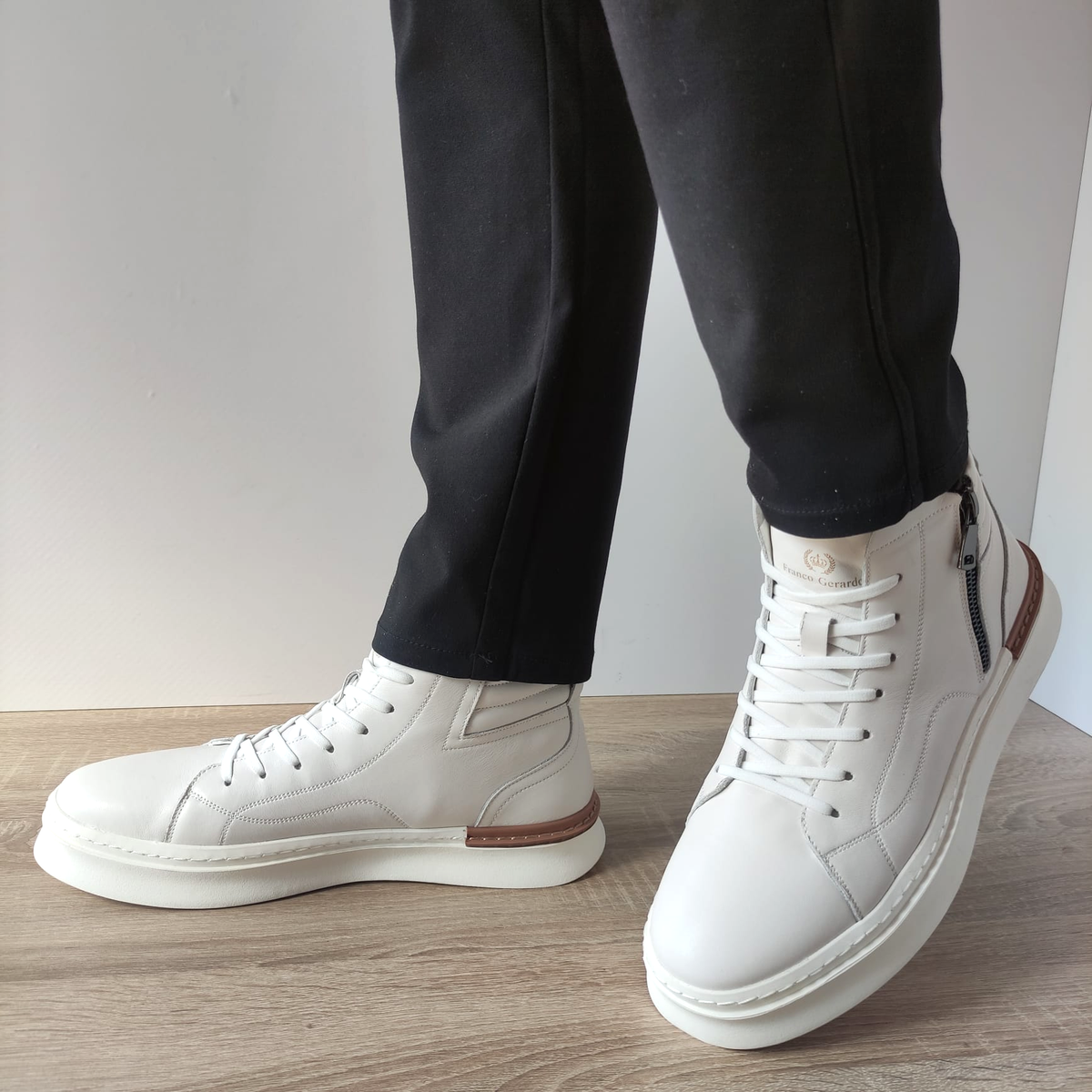GHETE CASUAL BARBATI FRANCO GERARDO 2251 OFF WHITE - imagine 2