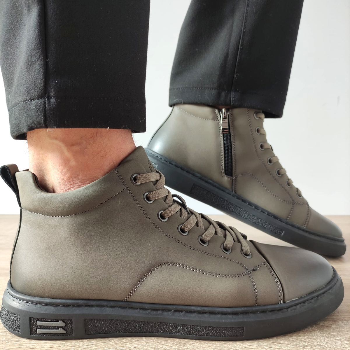 GHETE CASUAL BARBATI FRANCO GERARDO 86008 GREJ - imagine 4