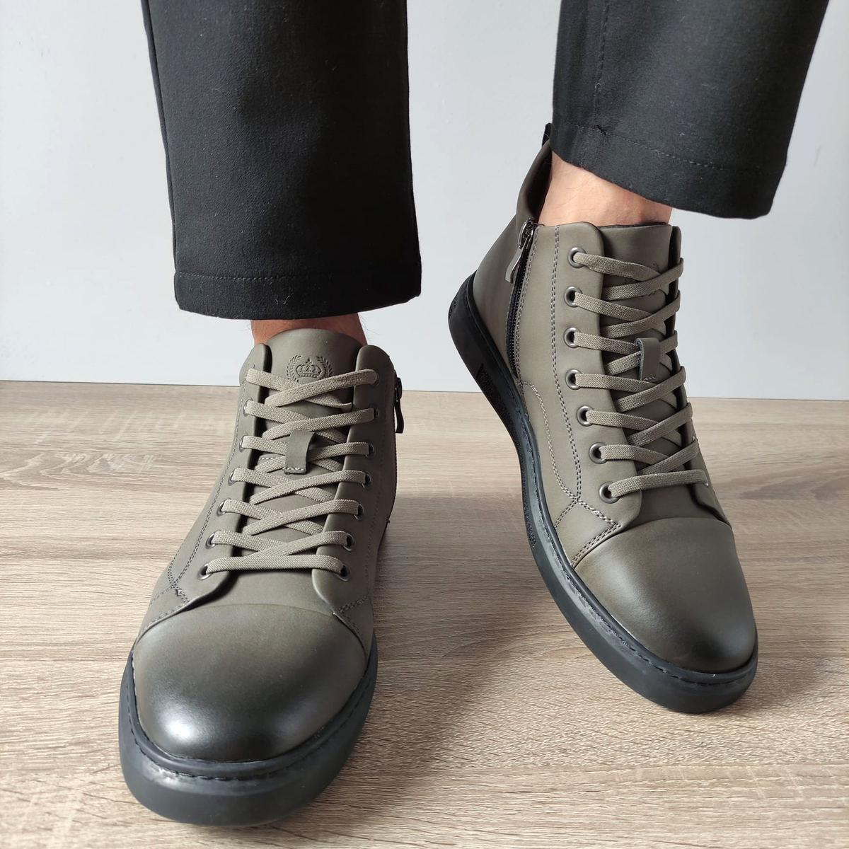 GHETE CASUAL BARBATI FRANCO GERARDO 86008 GREJ - imagine 5