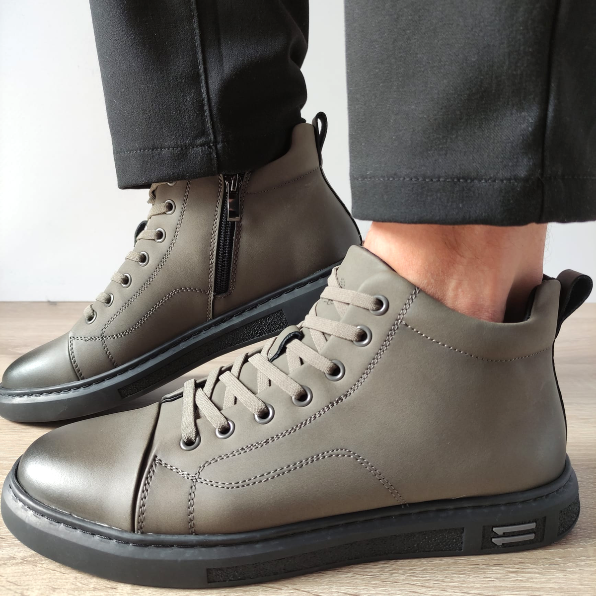 GHETE CASUAL BARBATI FRANCO GERARDO 86008 GREJ - imagine 2