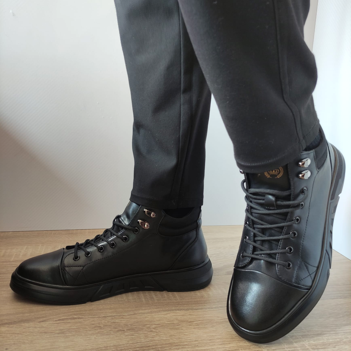 GHETE CASUAL BARBATI FRANCO GERARDO 8879 NEGRE - imagine 2