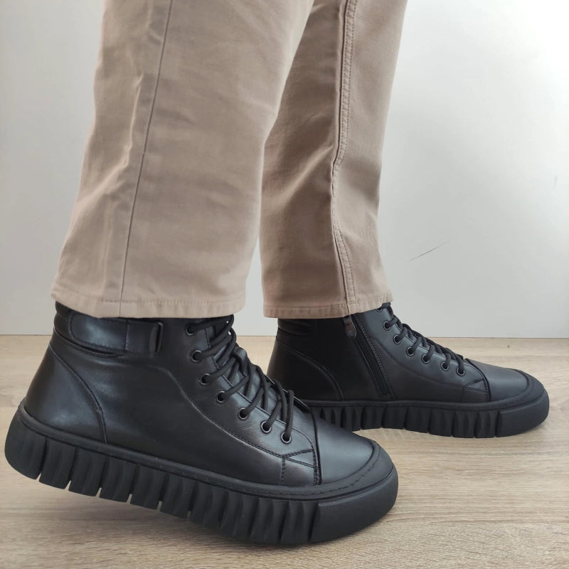 GHETE CASUAL BARBATI FRANCO GERARDO HJNH2206 NEGRE - imagine 2