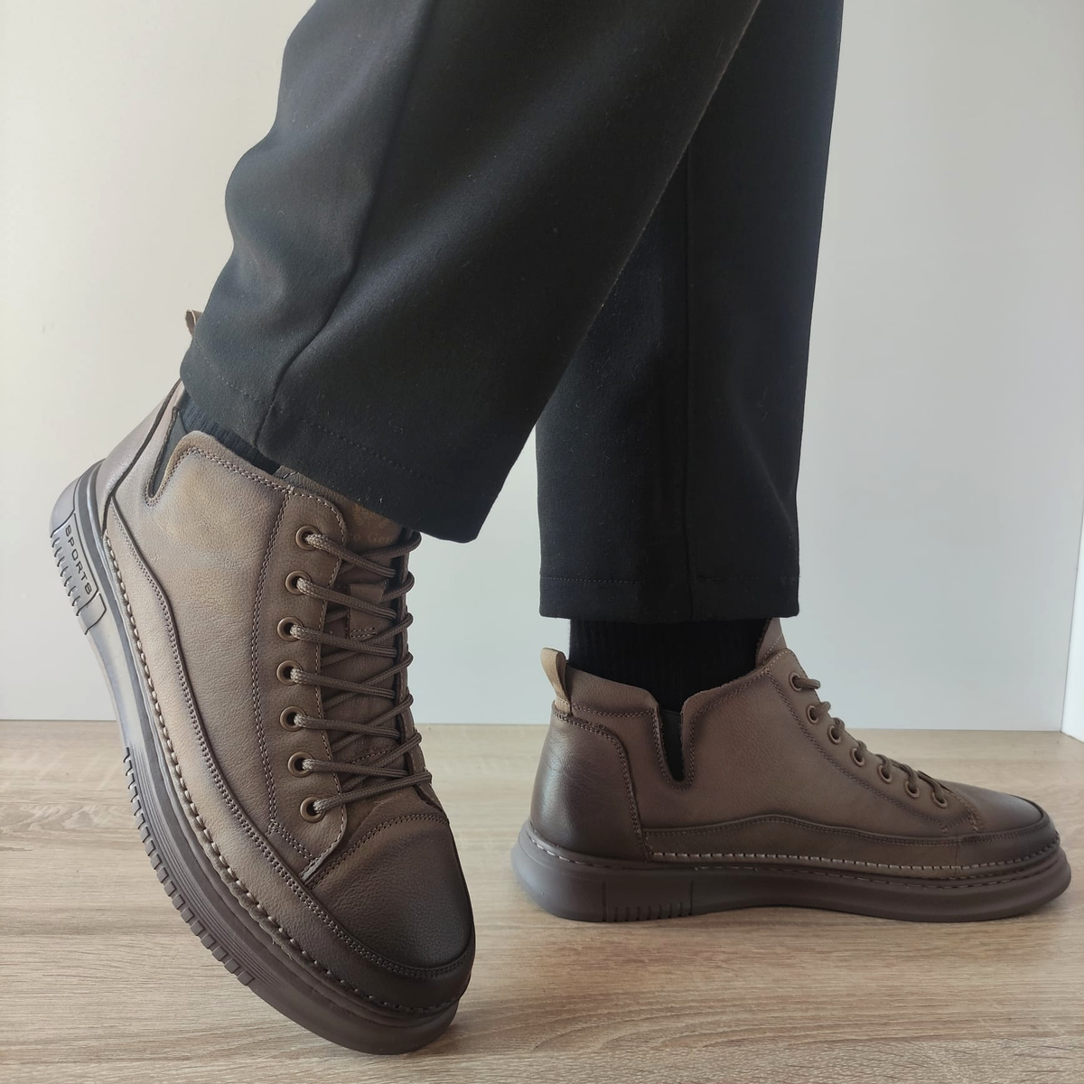 GHETE CASUAL BARBATI FRANCO GERARDO M999336 GREJ - imagine 3