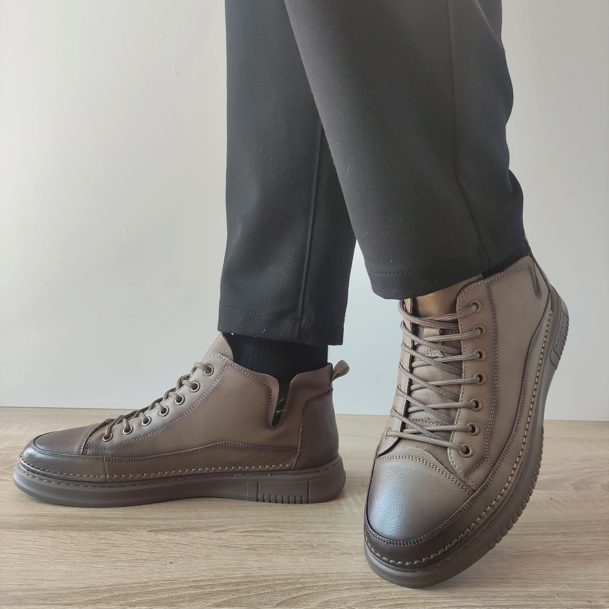 GHETE CASUAL BARBATI FRANCO GERARDO M999336 GREJ - imagine 2