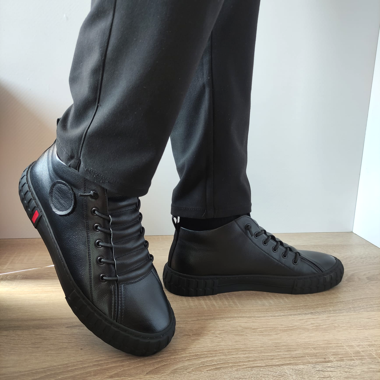 Ghete Casual Bărbați Franco Gerardo WZ202002 Negru – Piele Naturală – vedere 4