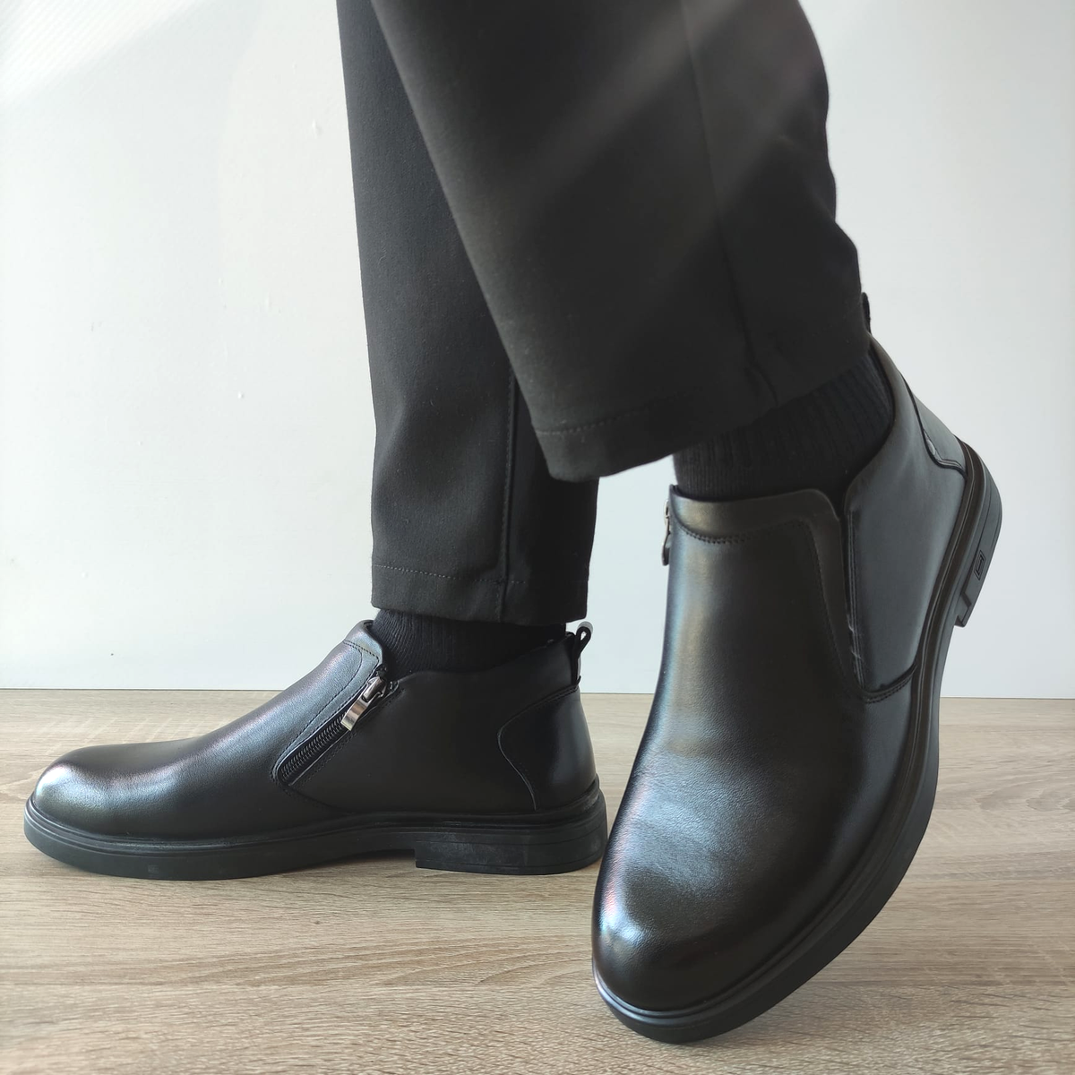 GHETE CASUAL BARBATI MELS WM1180 NEGRE - imagine 2