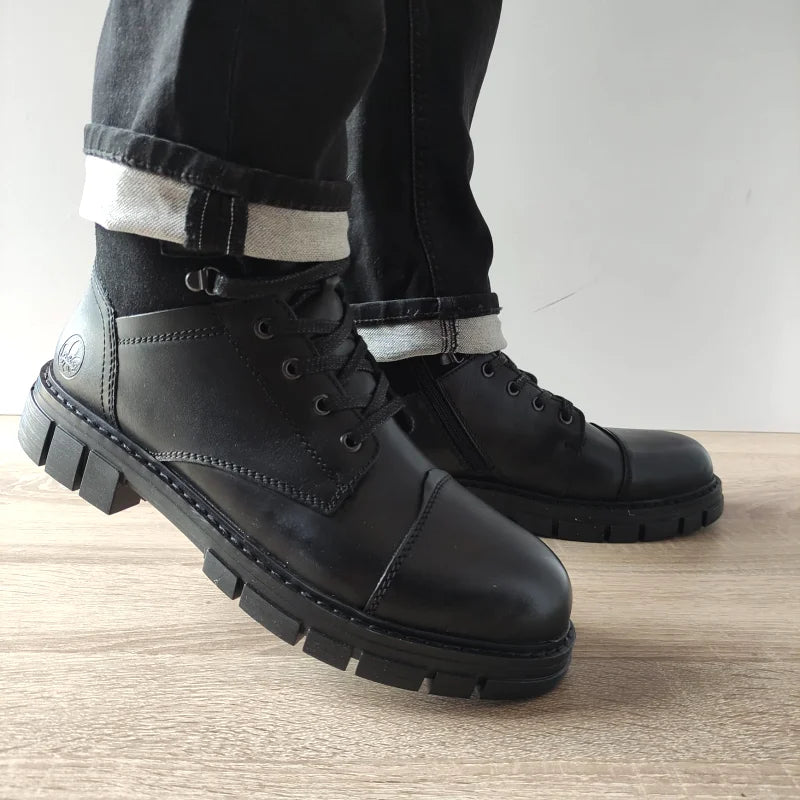 GHETE CASUAL BARBATI RIEKER 32219-00 NEGRE