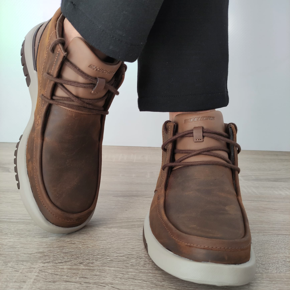 GHETE CASUAL BARBATI SKECHERS 204225 CDB MARO - imagine 5