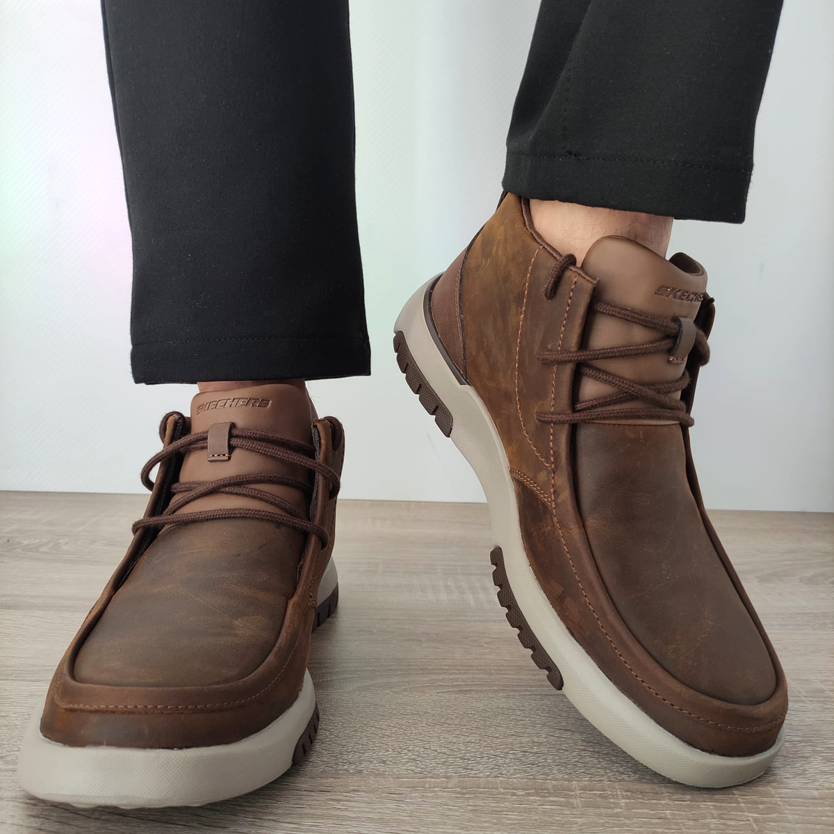 GHETE CASUAL BARBATI SKECHERS 204225 CDB MARO - imagine 6