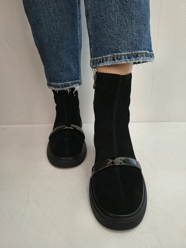 GHETE CASUAL DAMA ANNA VIOTTI M117-Q600 NEGRE VELUR - imagine 4