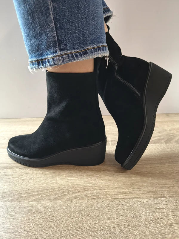 GHETE CASUAL DAMA ANNA VIOTTI Z38803-2 NEGRE VELUR - imagine 2