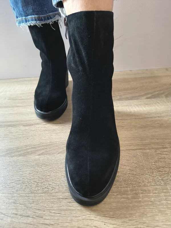 GHETE CASUAL DAMA ANNA VIOTTI Z38803-2 NEGRE VELUR - imagine 3