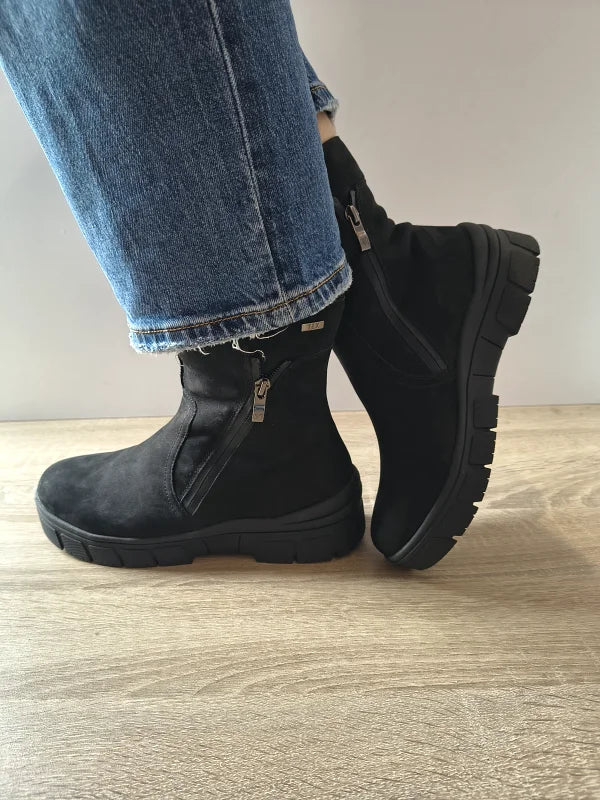 GHETE CASUAL DAMA CAPRICE 26437-41 008 NEGRE NUBUCK - imagine 2