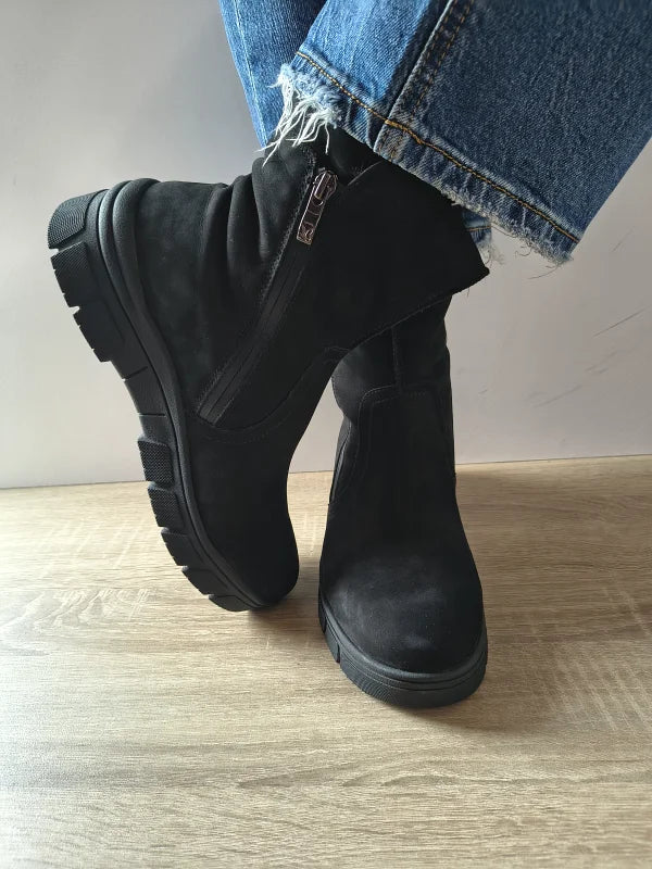 GHETE CASUAL DAMA CAPRICE 26437-41 008 NEGRE NUBUCK - imagine 4