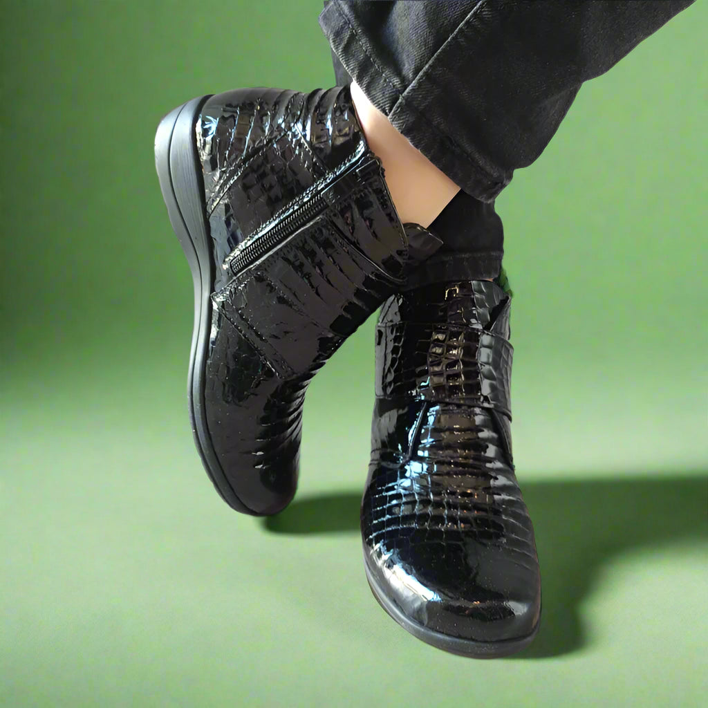 GHETE CASUAL DAMA CAPRICE 26457-41 NEGRE CROCO
