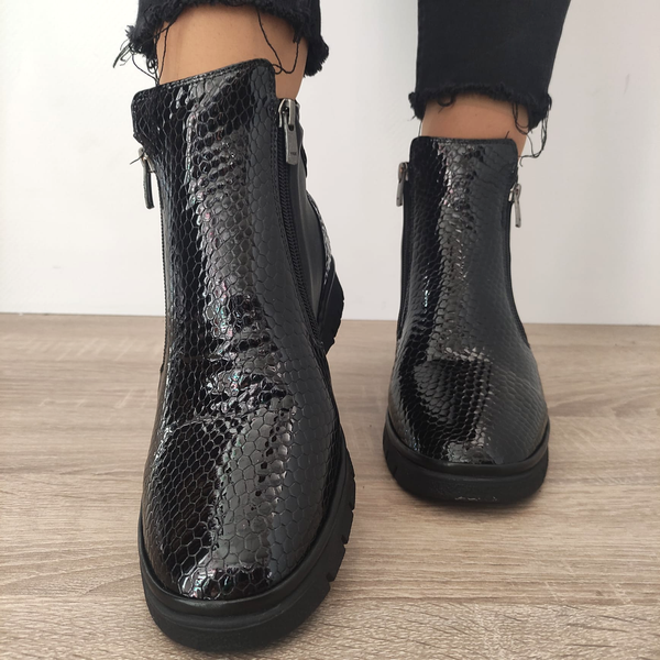 GHETE CASUAL DAMA DOGATI 013 10025 NEGRE CROCO - imagine 5