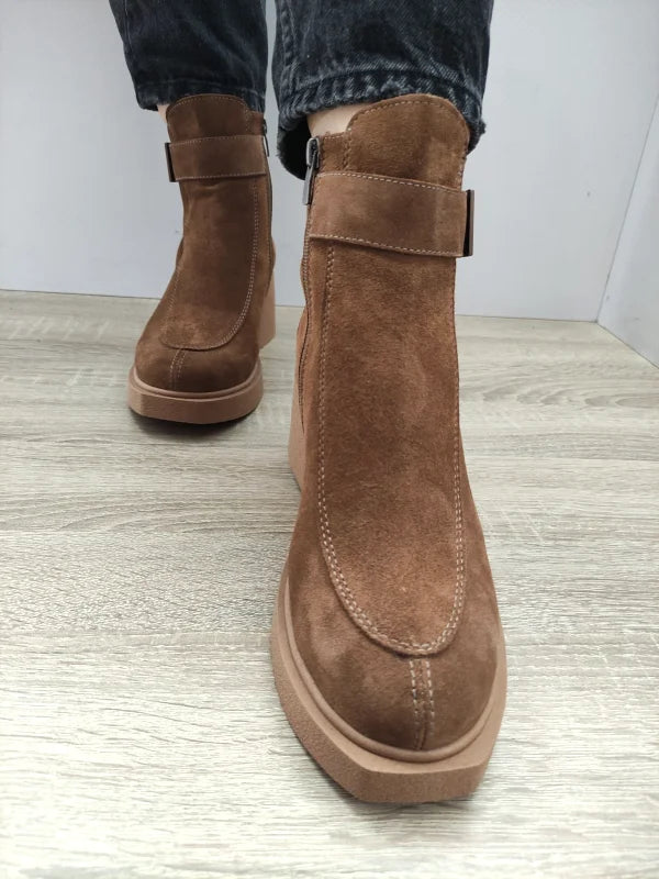GHETE CASUAL DAMA DOGATI 086 10604 CAMEL VELUR - imagine 5
