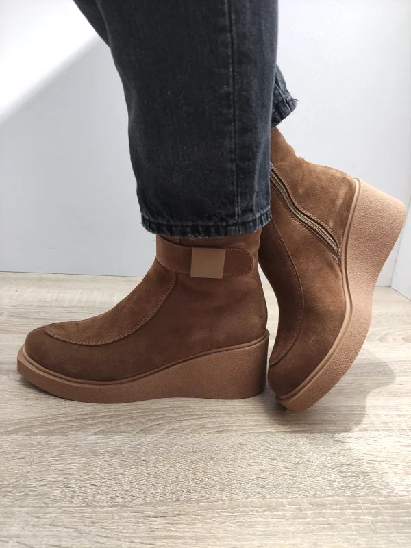 GHETE CASUAL DAMA DOGATI 086 10604 CAMEL VELUR - imagine 2