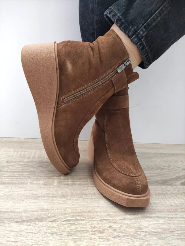 GHETE CASUAL DAMA DOGATI 086 10604 CAMEL VELUR - imagine 3
