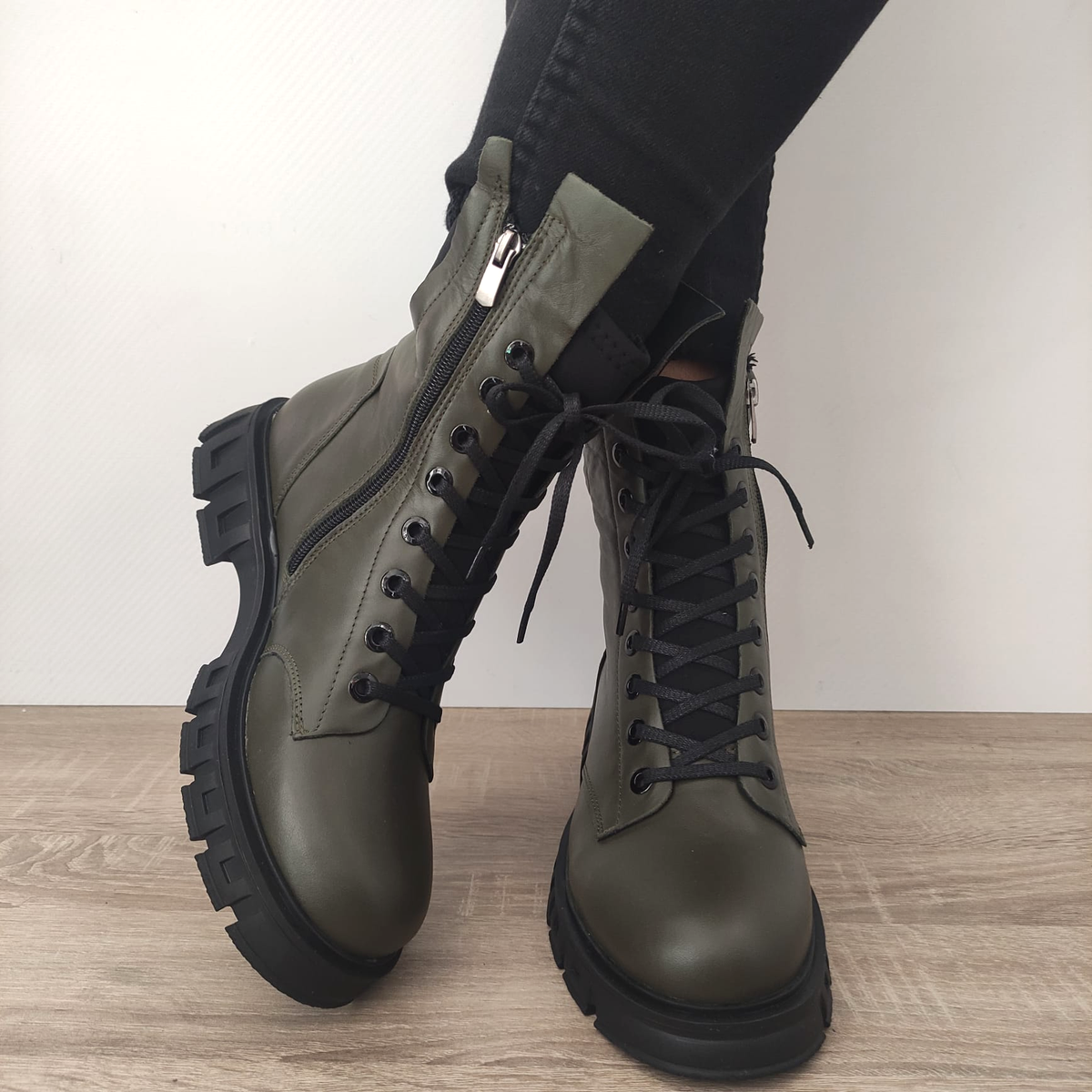 GHETE CASUAL DAMA DOGATI 21015 VERDE KAKI - imagine 4