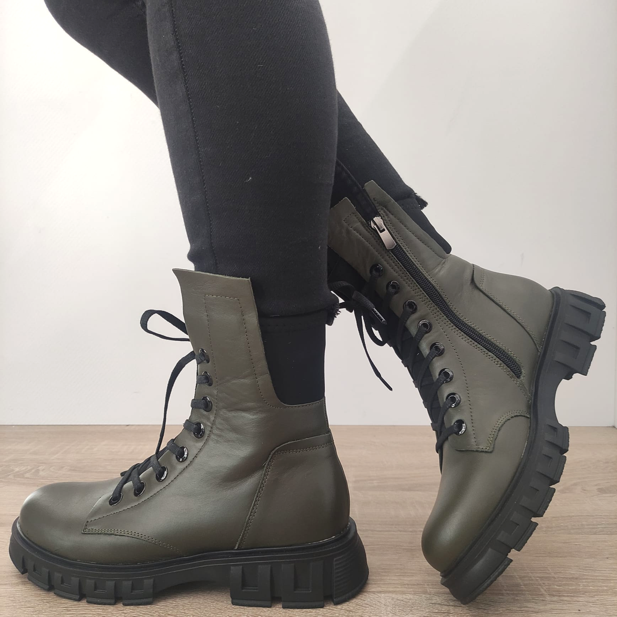 GHETE CASUAL DAMA DOGATI 21015 VERDE KAKI - imagine 2