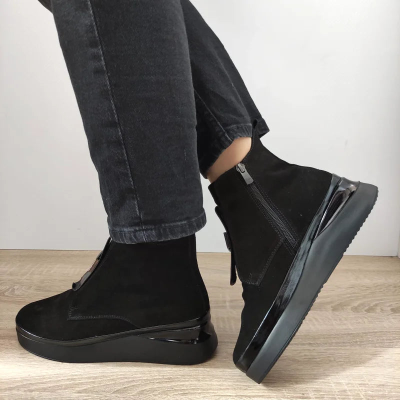 GHETE CASUAL DAMA DOGATI 934410 NEGRE VELUR - imagine 2