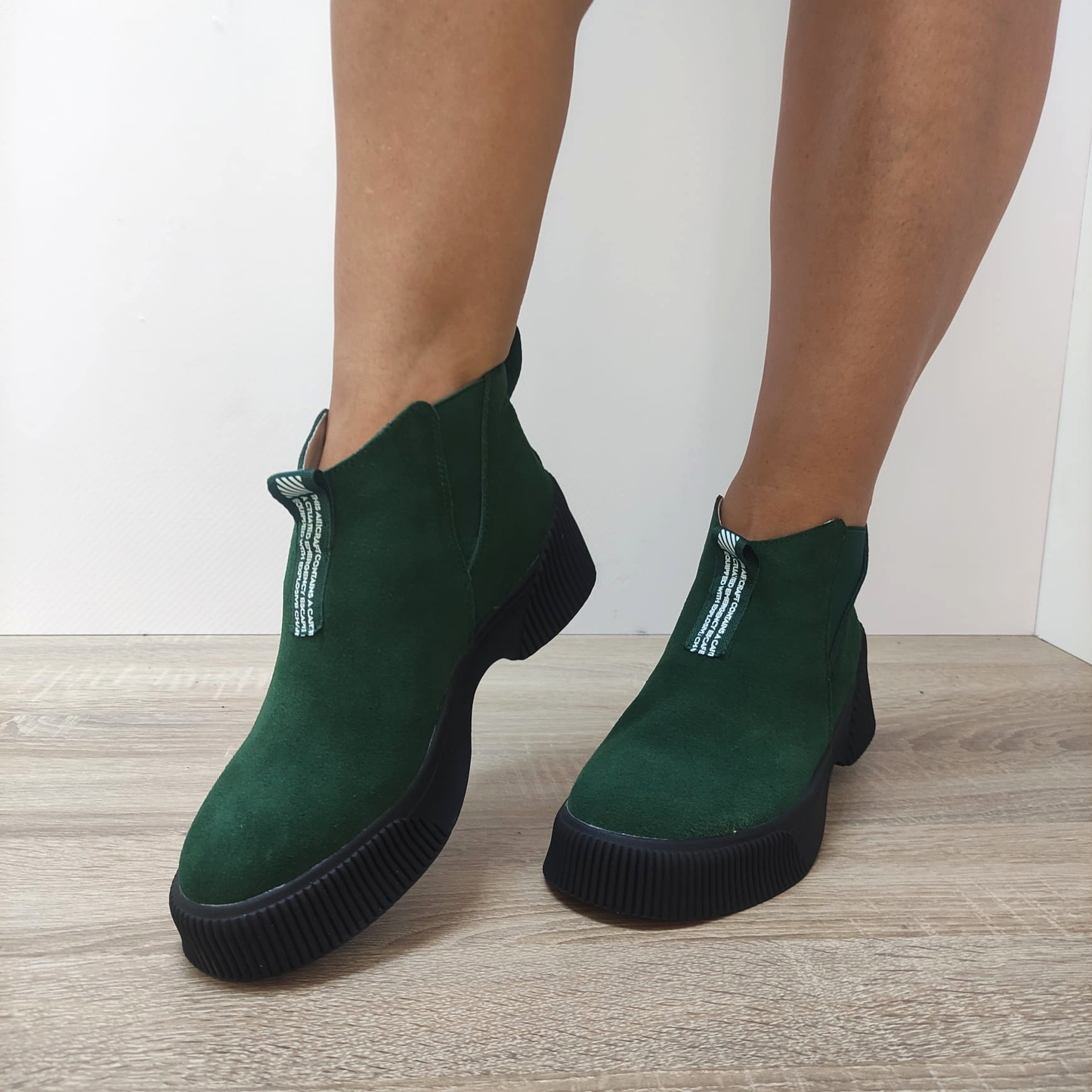 Ghete Casual Damă Feeling 906 Negru velur – Piele Întoarsă – vedere 8