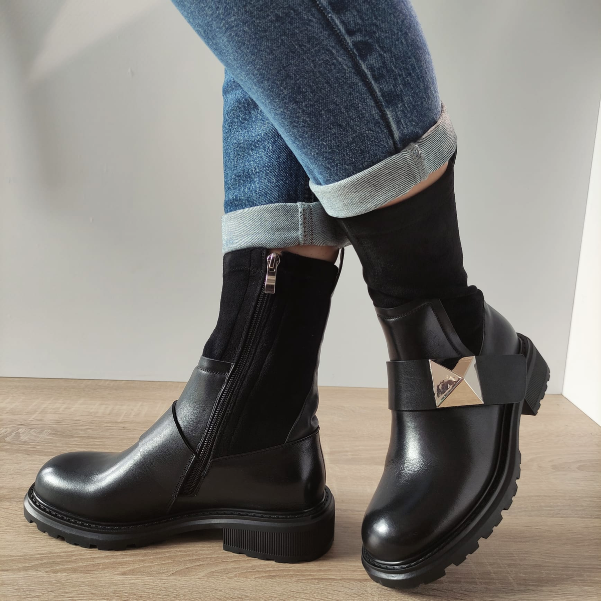 GHETE CASUAL DAMA FEELING H5516-7023 NEGRE - imagine 3