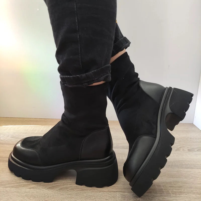 GHETE CASUAL DAMA FORMAZIONE 7980-1 NEGRE + VELUR - imagine 2