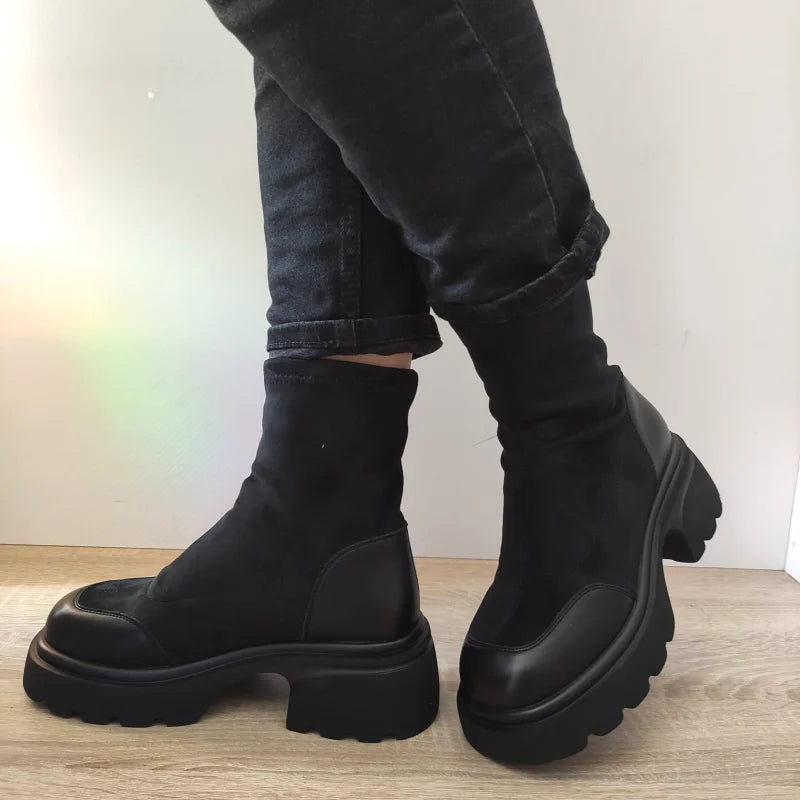 GHETE CASUAL DAMA FORMAZIONE 7980-1 NEGRE + VELUR - imagine 3