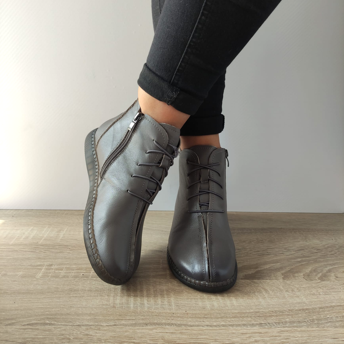 Ghete Casual Damă Formazione SC9580 Roșu – Piele Naturală – vedere 3