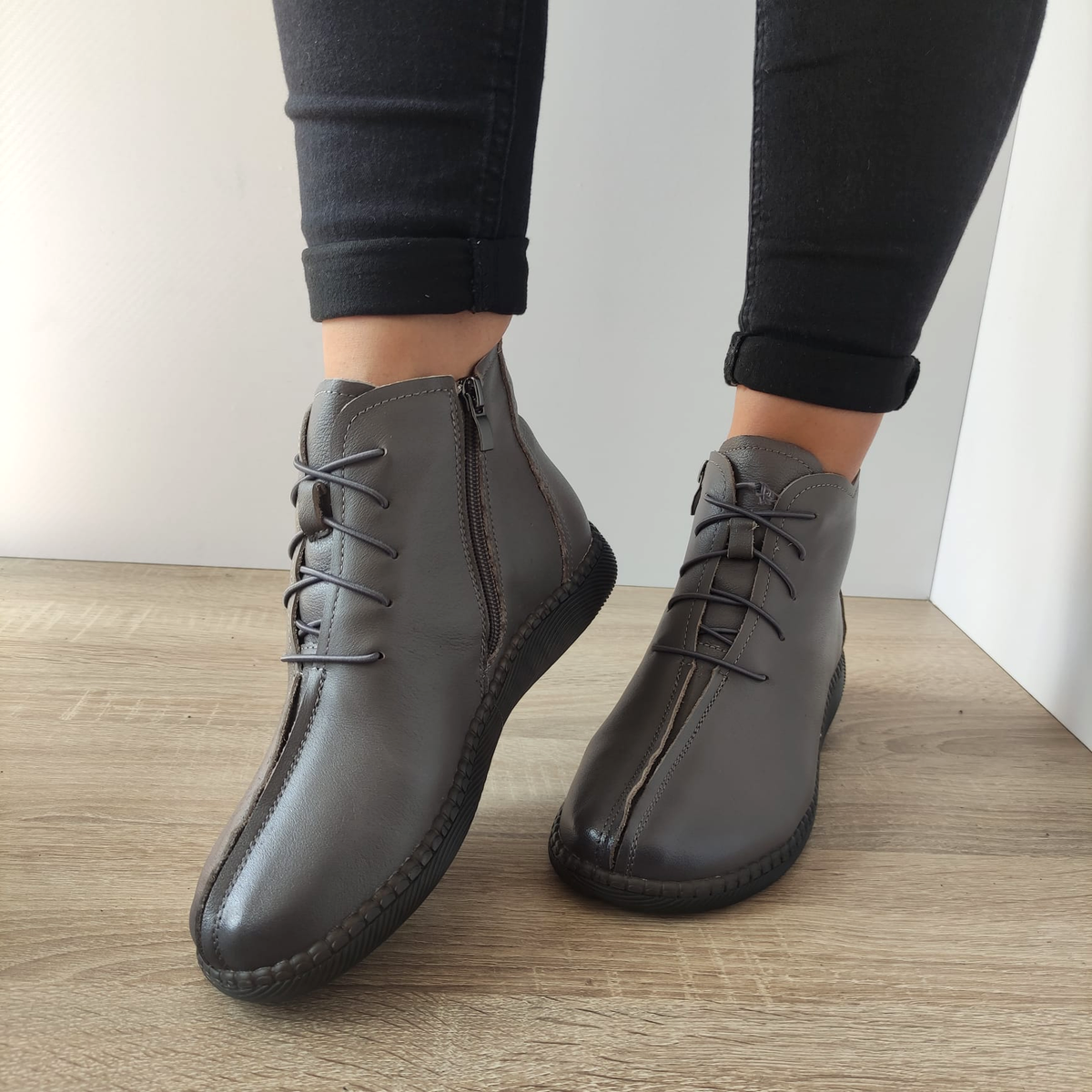 Ghete Casual Damă Formazione SC9580 Roșu – Piele Naturală – vedere 4