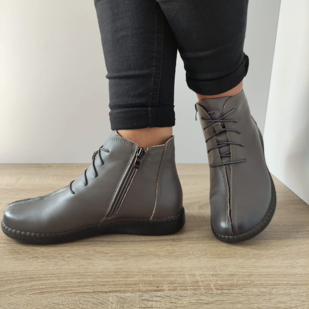 Ghete Casual Damă Formazione SC9580 Roșu – Piele Naturală – vedere 2