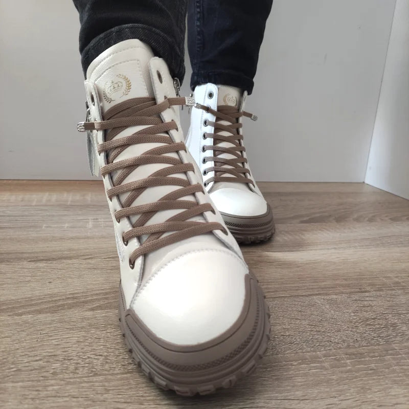 GHETE CASUAL DAMA FRANCO GERARDO 1292 OFF WHITE (GREY) - imagine 3