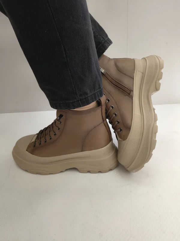 GHETE CASUAL DAMA FRANCO GERARDO 66081 KHAKI - imagine 2