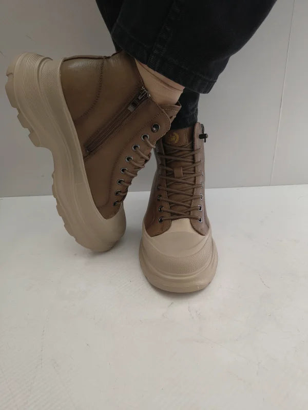 GHETE CASUAL DAMA FRANCO GERARDO 66081 KHAKI - imagine 4