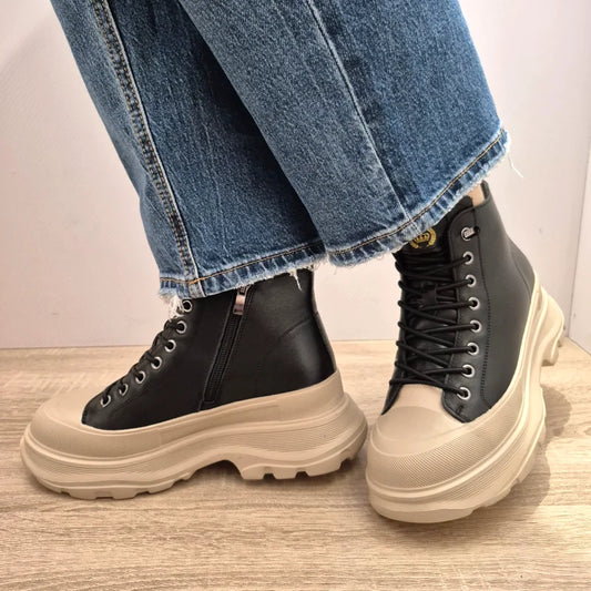 GHETE CASUAL DAMA FRANCO GERARDO 66081 NEGRE CU BEJ