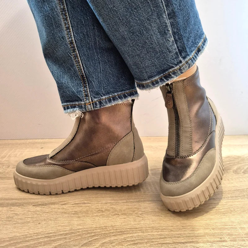 GHETE CASUAL DAMA JANA 25468-45 298 GRI METALIC - imagine 2