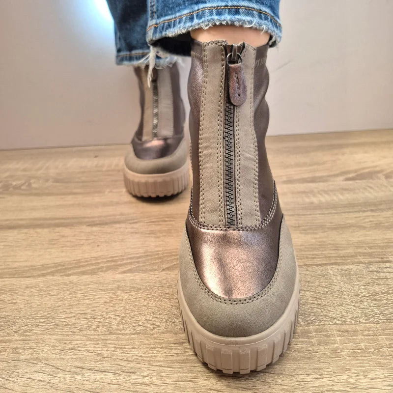 GHETE CASUAL DAMA JANA 25468-45 298 GRI METALIC - imagine 3