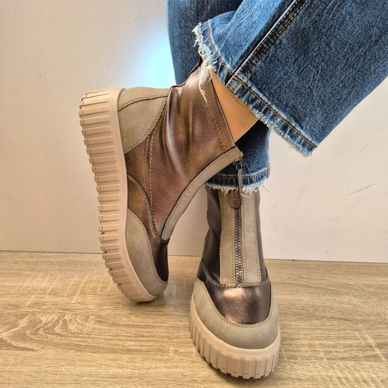 GHETE CASUAL DAMA JANA 25468-45 298 GRI METALIC - imagine 4