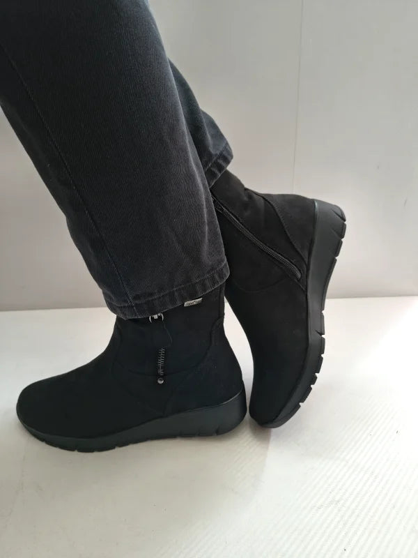 GHETE CASUAL DAMA JANA 26497-45 007 NEGRE VELUR - imagine 2