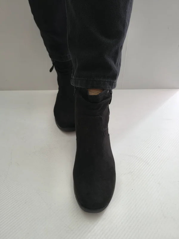 GHETE CASUAL DAMA JANA 26497-45 007 NEGRE VELUR - imagine 3