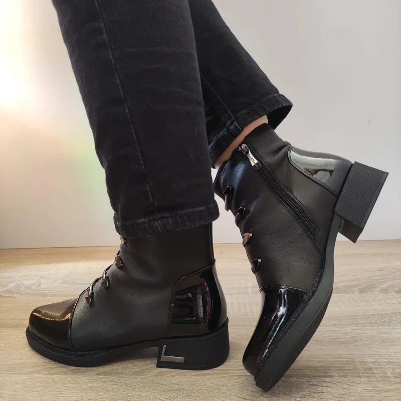 GHETE CASUAL DAMA KARISMA H3X2057-1 01-N NEGRE + LAC - imagine 2