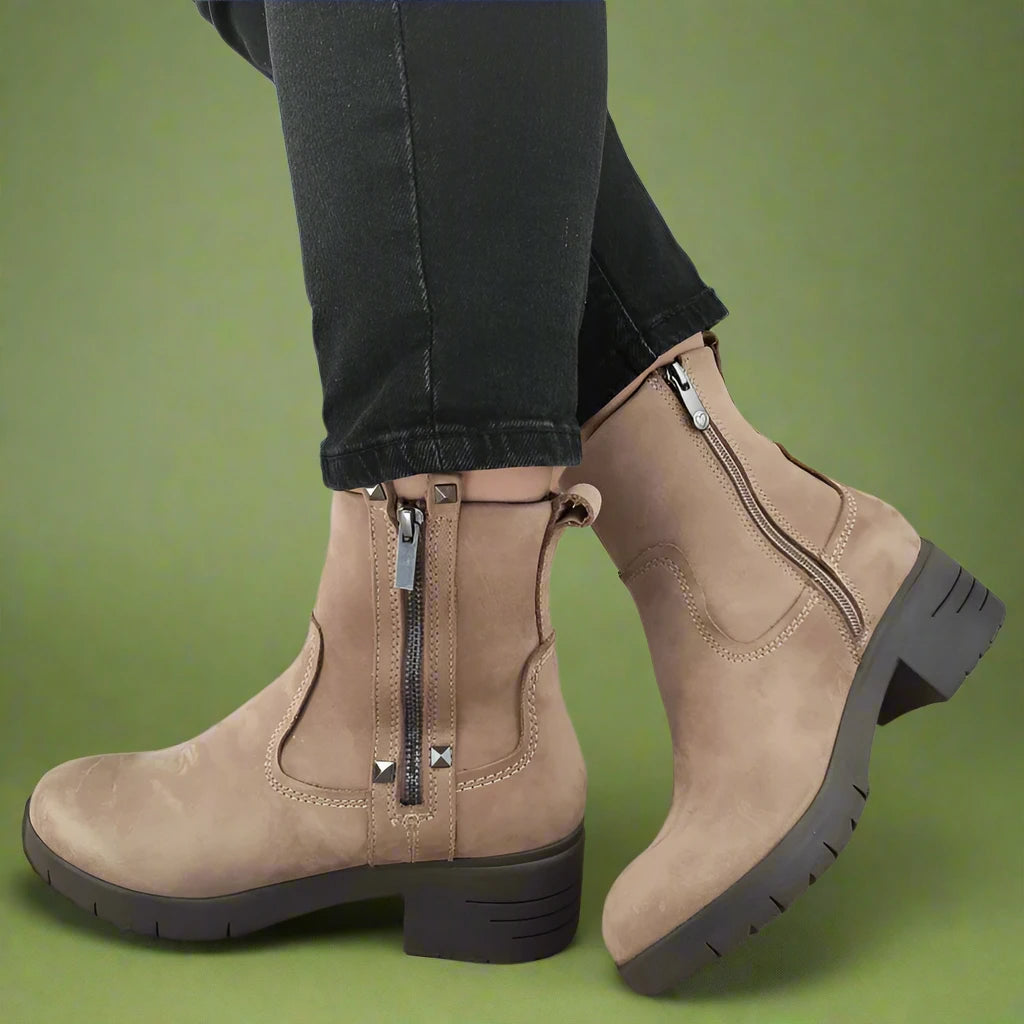 GHETE CASUAL DAMA MARCO TOZZI 25008-43 TAUPE NUBUCK - imagine 2
